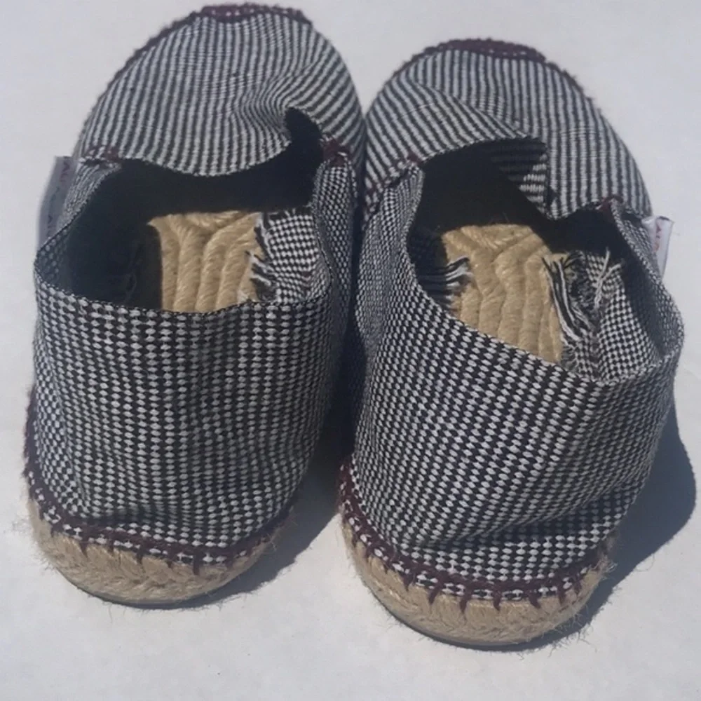 Handmade Spanish Espadrilles Gingham Brown/White